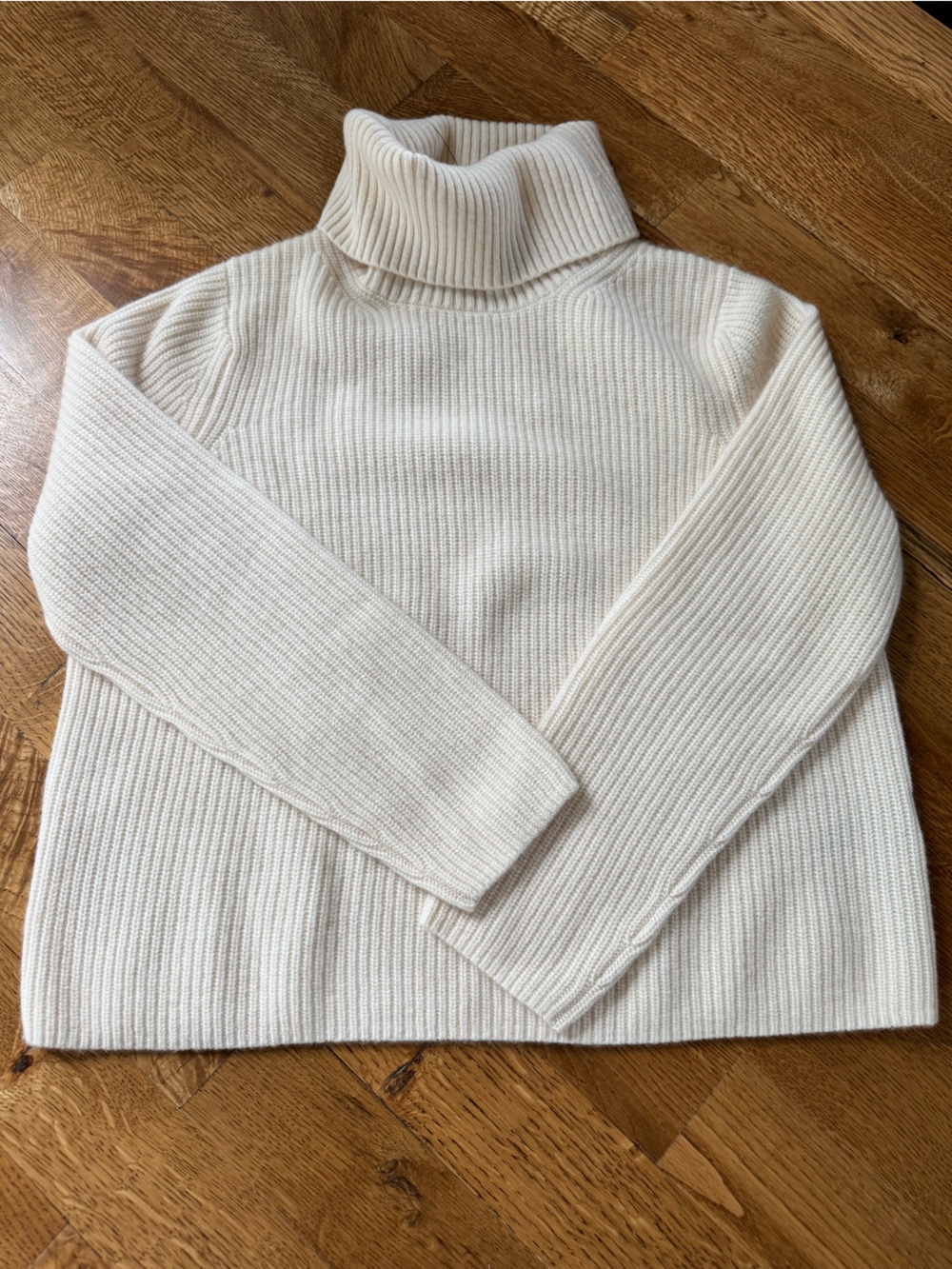 Banana Republic Cream Ribbed Cashmere Cowl Sweater - Picture 6 of 7